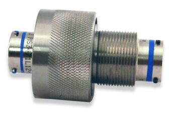 RBTR Hermetic Feedthrough Side view of hermetic RBTR hermetic feedthrough connector assembly