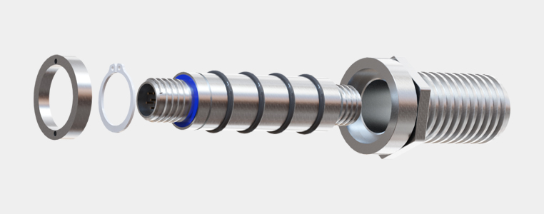 hermetic push-through connector assembly