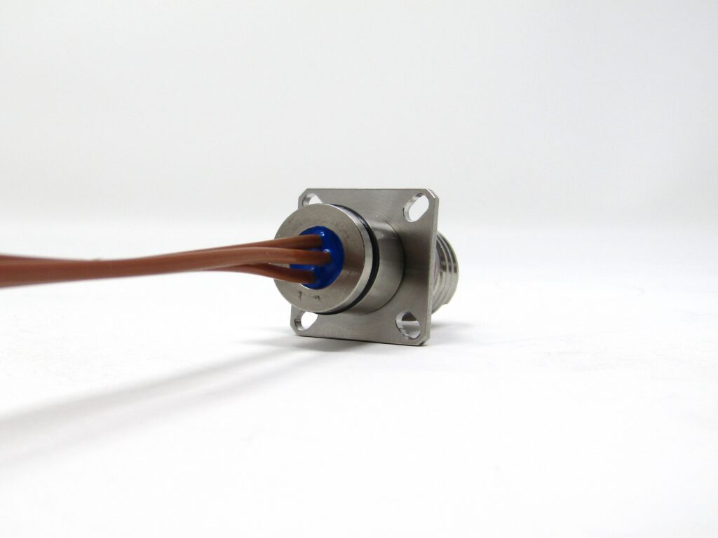 Hermetic MIL-DTL-38999 connector to wire assembly with O-ring seal rear view