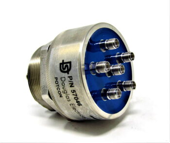 Hermetic PotCon Coax Feedthru Hermetic Vacuum face seal feedthrough with 6 SMA connectors