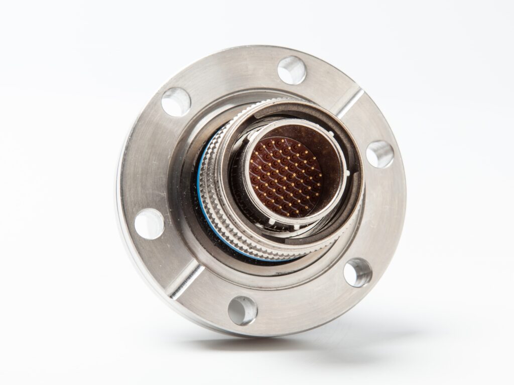 CF hermetic feedthrough with MIL-spec connector