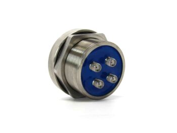 Hermetic SMA Coaxial Feedthru Hermetic SMA coaxial feedthrough with vacuum face seal interfaces and four connections
