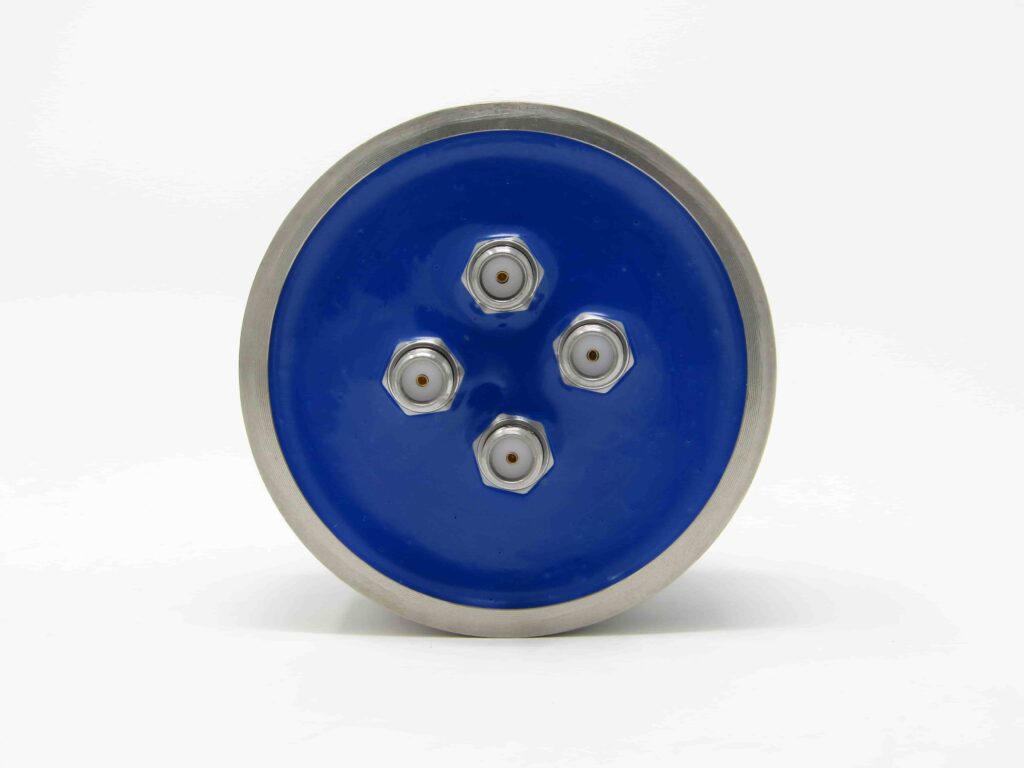 Front view of hermetic SMA feedthrough 56023