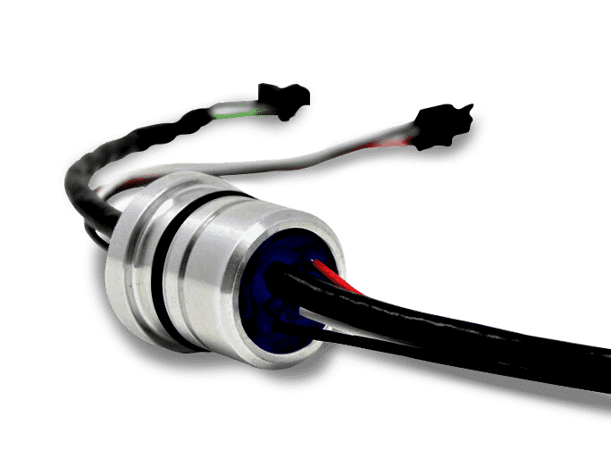 Hermetically sealed wire feedthrough with integral connectors